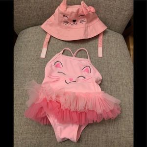 🏖Baby tutu bathing suit & bucket hat 🏖